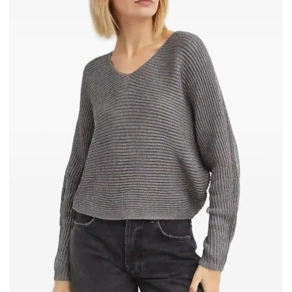Ralph Lauren Women's Charcoal V-Neck Sweater Size‎ XS